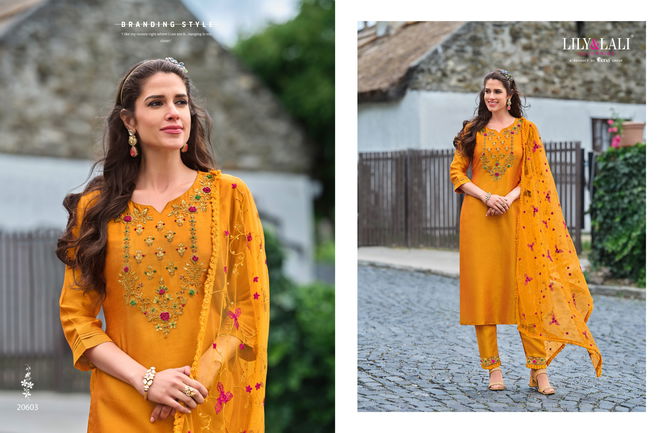 Maria 9 Vol 4 By Lily And Lali Shimmer Kurti With Bottom Dupatta Wholesalers In Delhi